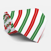 Candy Cane Christmas Stripes Red Green Krawatte (Gerollt)