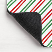 Candy Cane Christmas Stripes Red Green Mousepad (Ecke)