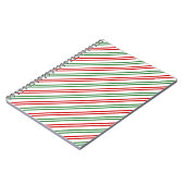 Candy Cane Christmas Stripes Red Green Notizblock (Linke Seite)