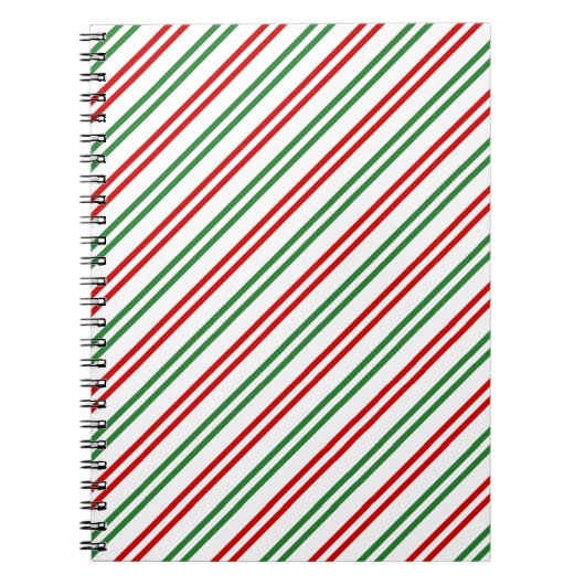 Candy Cane Christmas Stripes Red Green Notizblock (Vorderseite)