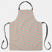 Candy Cane Christmas Stripes Red Green Schürze (Vorderseite)