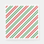 Candy Cane Christmas Stripes Red Green Serviette (Vorderseite)