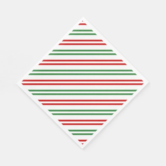 Candy Cane Christmas Stripes Red Green Serviette (Ecke)