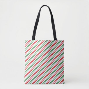 Candy Cane Christmas Stripes Red Green Tasche
