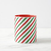 Candy Cane Christmas Stripes Red Green Tasse (Zentrum)
