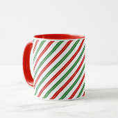 Candy Cane Christmas Stripes Red Green Tasse (Vorderseite Links)