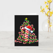 Candy Cane Christmas Tree Lights Santa  Karte (Gelbe Blume)