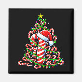 Candy Cane Christmas Tree Lights Santa  Magnet (Vorne)