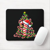 Candy Cane Christmas Tree Lights Santa Mousepad (Mit Mouse)