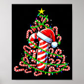 Candy Cane Christmas Tree Lights Santa  Poster (Vorne)