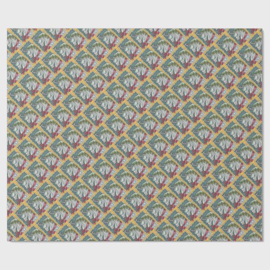 CANDY CANE CHRISTMAS UNICORN, PFERDEPAPIER GESCHENKPAPIER (Flach)