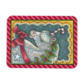 CANDY CANE CHRISTMAS UNICORN, PONY MAGNET (Horizontal)