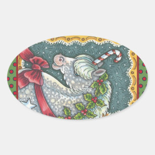 CANDY CANE CHRISTMAS UNICORN, PONY STICKERS