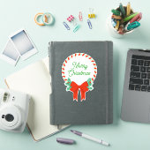 Candy Cane Christmas Wreath Personalisiert Aufkleber (iPad Hülle)