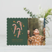 Candy Cane Christmas wünscht Weihnachtskarte Einladung (Stehend Vorderseite)