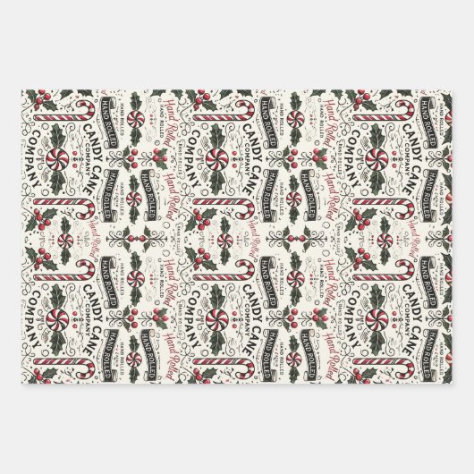 Candy Cane Co. Geschenkpapier Set (Vorderseite)