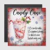 Candy Cane Cocktail Magnetkarte (Vorne/Hinten)
