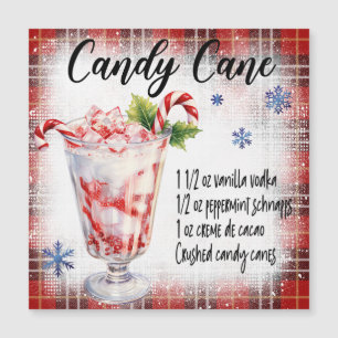 Candy Cane Cocktail Magnetkarte