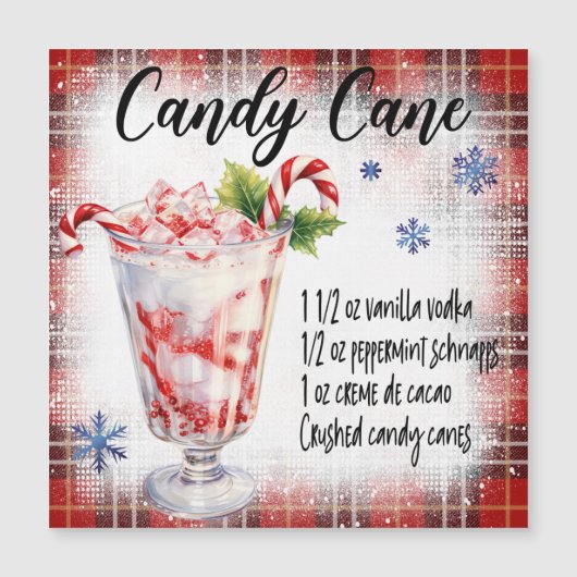 Candy Cane Cocktail Magnetkarte (Vorderseite)