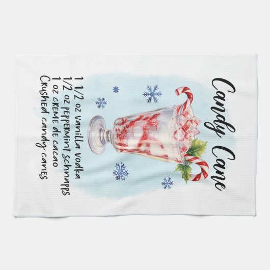 Candy Cane Cocktail Rezept Geschirrtuch (Horizontal)
