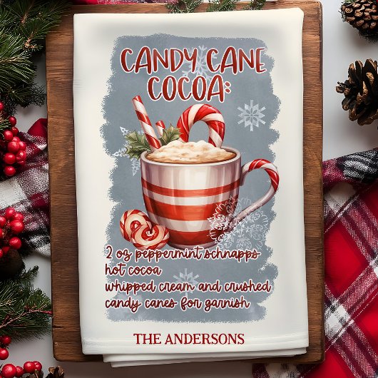 Candy Cane Cocoa Weihnachtscocktail Rezept Custom Geschirrtuch
