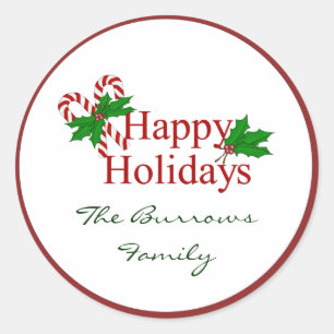 Candy Cane Collection Runder Aufkleber