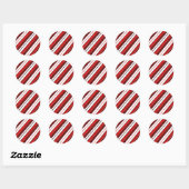 Candy Cane Colors Weihnachtskartenkleber Runder Aufkleber (Blatt)