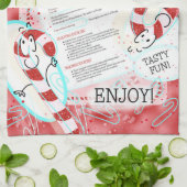 Candy Cane Cookies DIY Weihnachtsrezepte Geschirrtuch (Gefaltet)