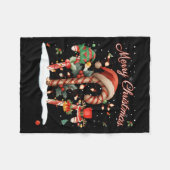 Candy Cane Crew Christmas Elf Hat Santa Holiday De Fleecedecke (Vorderseite (Horizontal))
