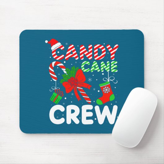 Candy Cane Crew Christmas Funny Xmas Matching Fami Mousepad (Mit Mouse)