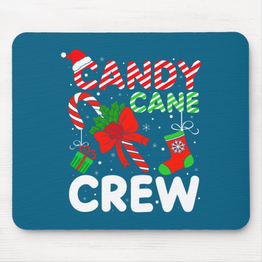 Candy Cane Crew Christmas Funny Xmas Matching Fami Mousepad (Vorne)