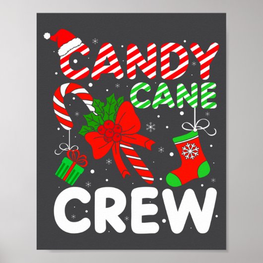Candy Cane Crew Christmas Funny Xmas Matching Fami Poster (Vorne)