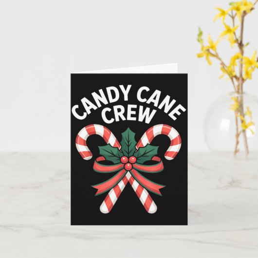 Candy Cane Crew Christmas Girls Boys Kids Adult Ho Karte (Gelbe Blume)