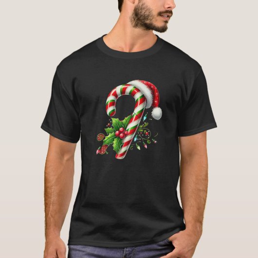 Candy Cane Crew Christmas Lights Family Matching X T-Shirt (Vorderseite)