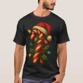 Candy Cane Crew Christmas Lights Family Matching X T-Shirt (Vorderseite)