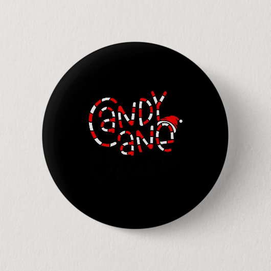 Candy Cane Crew Christmas Xmas Love Candy Boys Gir Button (Vorderseite)