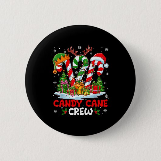 Candy Cane Crew Christmas Xmas Love Candy Boys Gir Button (Vorderseite)