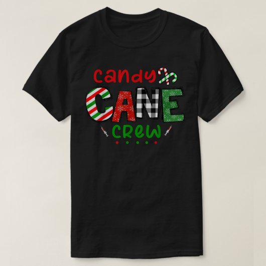 Candy Cane Crew Funny Christmas Candy Cane T-Shirt (Design vorne)