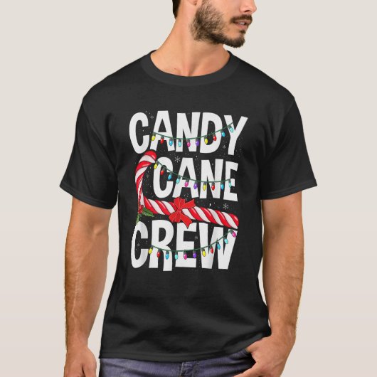Candy Cane Crew Funny Christmas Candy Lover Dancin T-Shirt (Vorderseite)