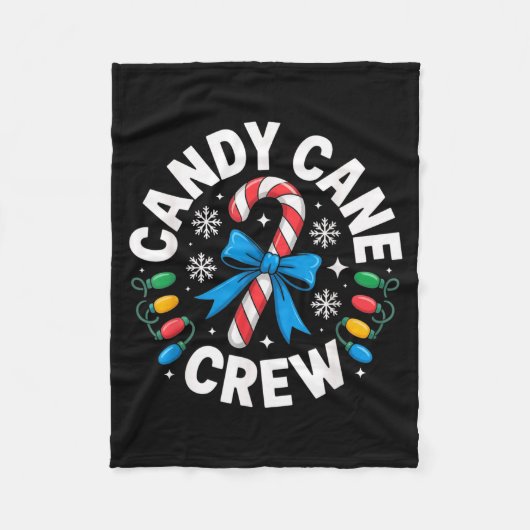 Candy Cane Crew Funny Christmas Candy Lover X-mas  Fleecedecke (Vorderseite)