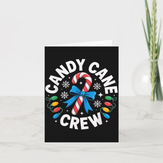 Candy Cane Crew Funny Christmas Candy Lover X-mas Karte (Vorderseite)