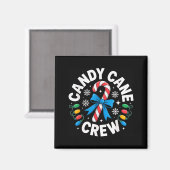 Candy Cane Crew Funny Christmas Candy Lover X-mas Magnet (Vorderseite/Rückseite)