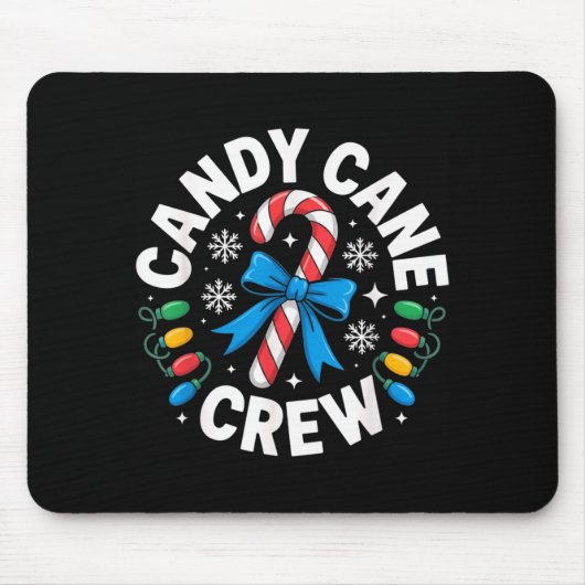 Candy Cane Crew Funny Christmas Candy Lover X-mas Mousepad (Vorne)