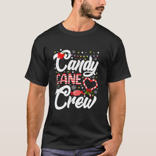 Candy Cane Crew Funny Christmas Candy Lover X Mas T-Shirt (Vorderseite)