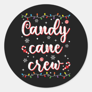 Candy Cane Crew Funny Christmas Candy Lover Xmas P Runder Aufkleber