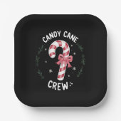 Candy Cane Crew Funny Christmas Candy Lover Xmas Pappteller (Vorderseite)