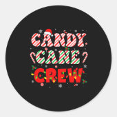 Candy Cane Crew Funny Christmas Holiday Family Men Runder Aufkleber (Vorderseite)
