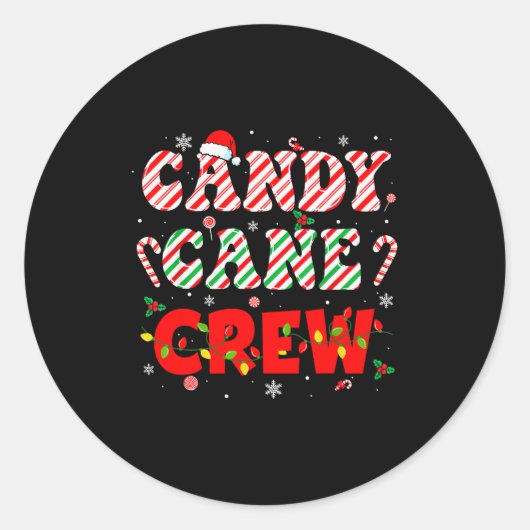 Candy Cane Crew Funny Christmas Holiday Family Men Runder Aufkleber (Vorderseite)