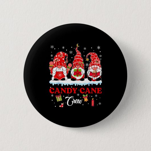 Candy Cane Crew Funny Christmas Holiday Men Women Button (Vorderseite)