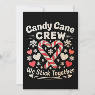 Candy Cane Crew Herzenslunch Familienfeier Weihnac Feiertagskarte